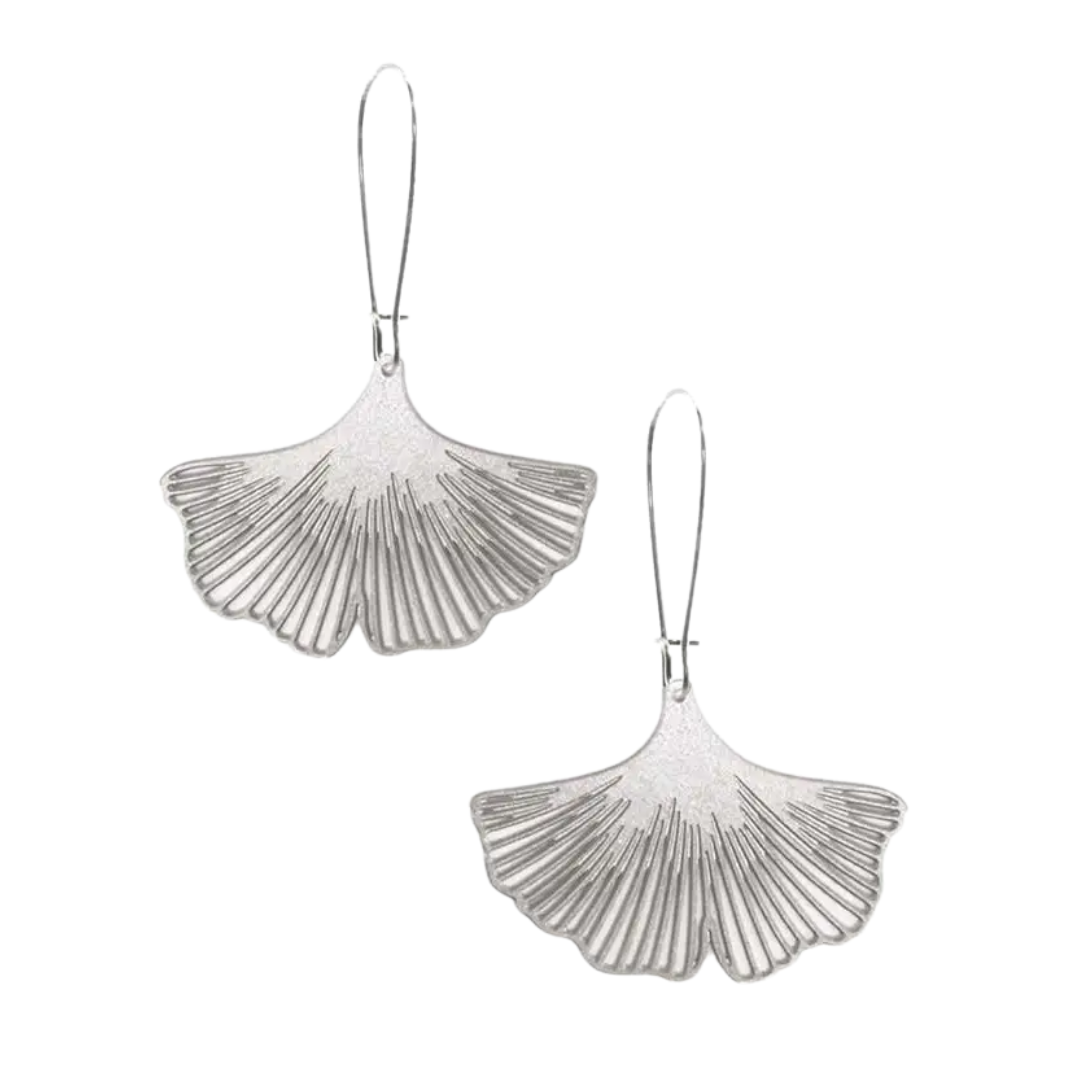 Ginkgo Earrings-Silver