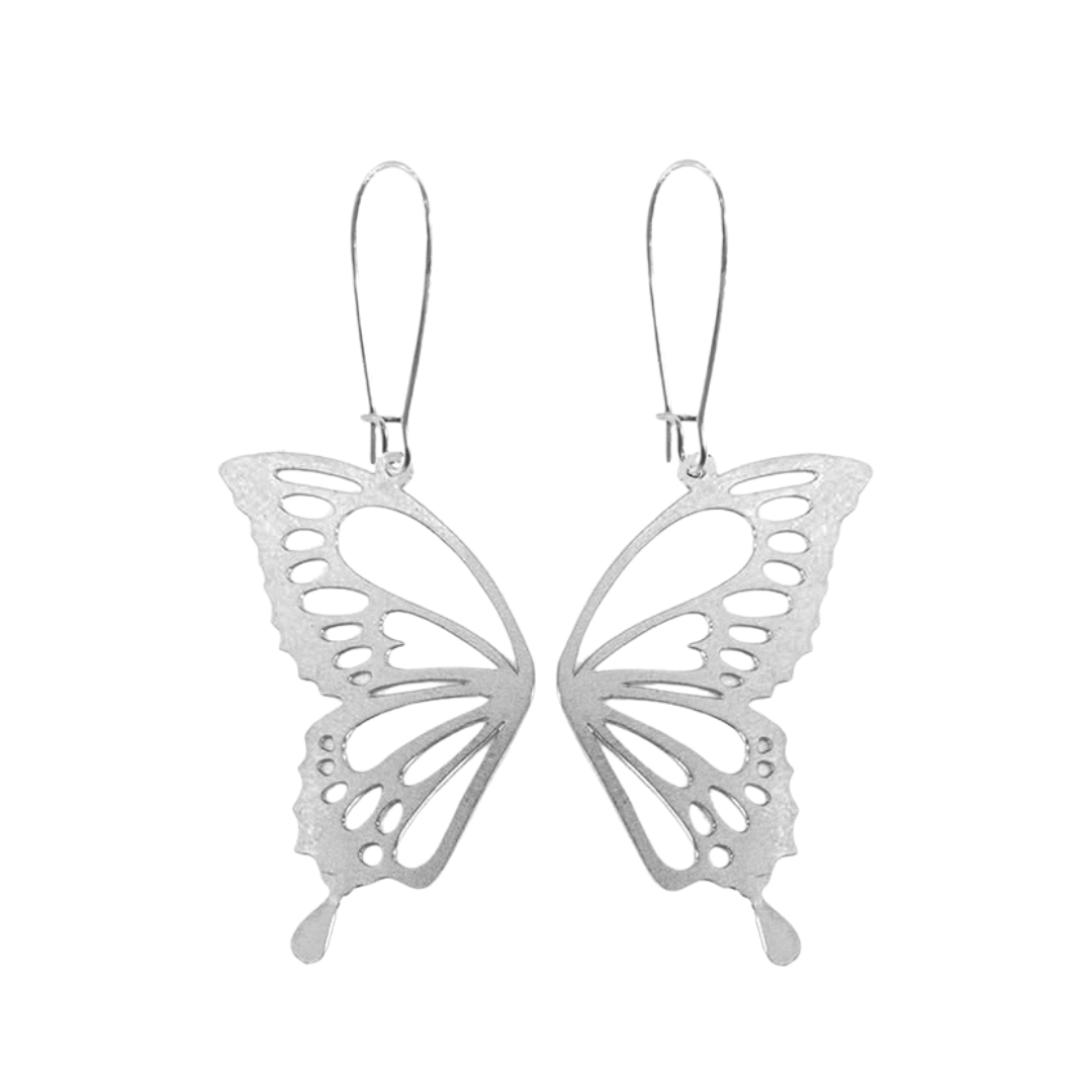 Butterfly Wings Earrings-Silver