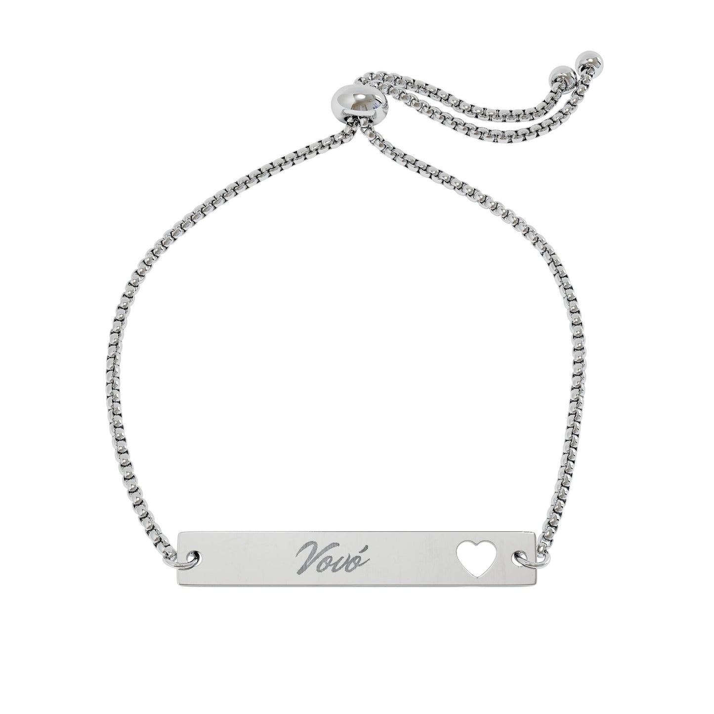 Engraved Heart Bracelet-Vovó