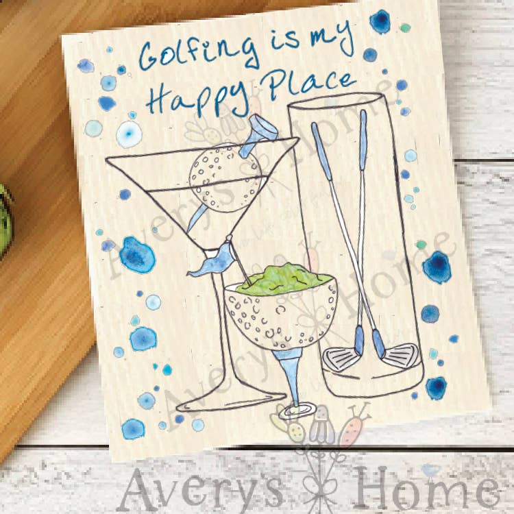Swedish Dishcloth-Golf Happy Place