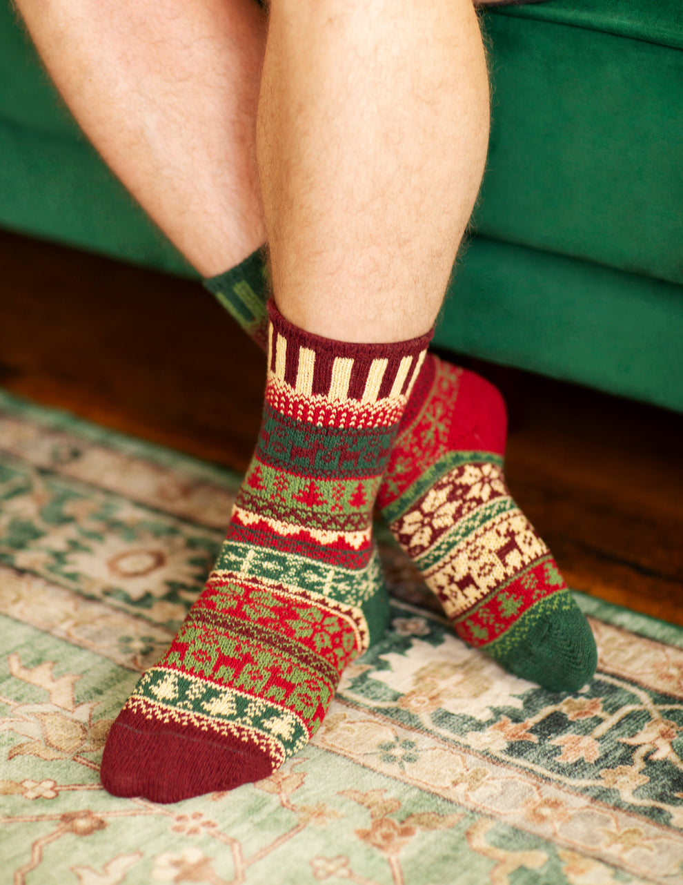 Mismatched Crew Socks-Noel