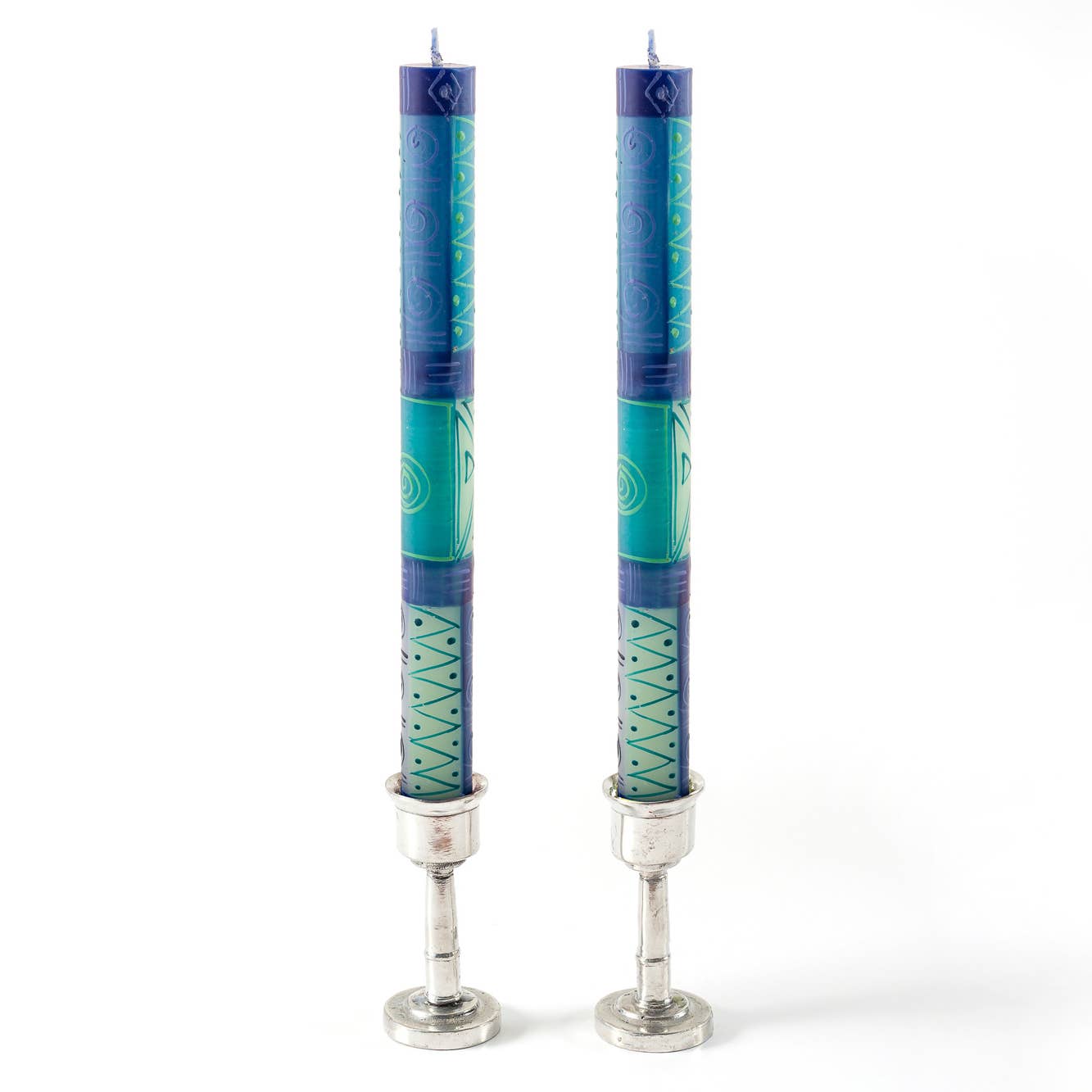 Taper Candles-Blue & Green
