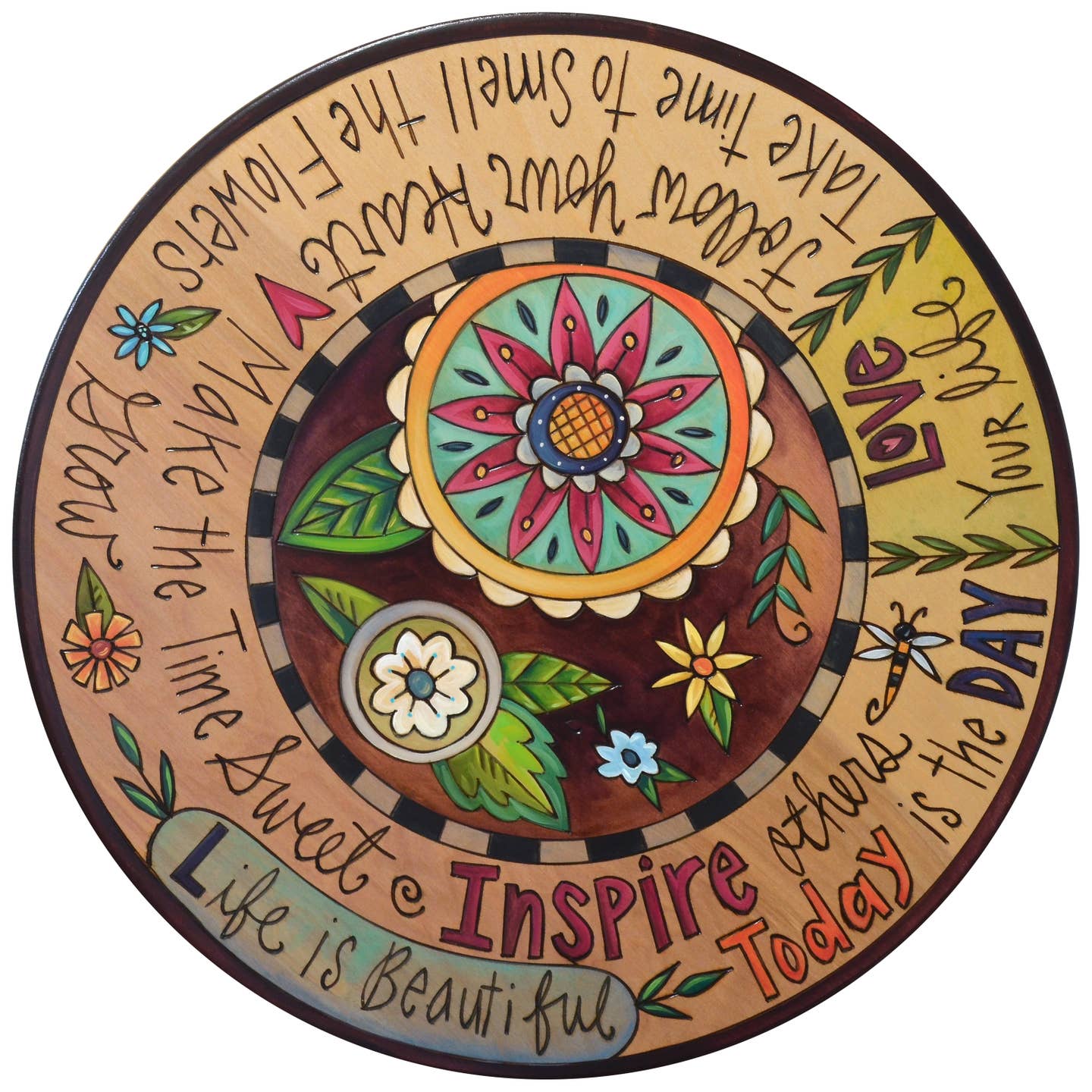 Lazy Susan 20"-Wordy Flowers