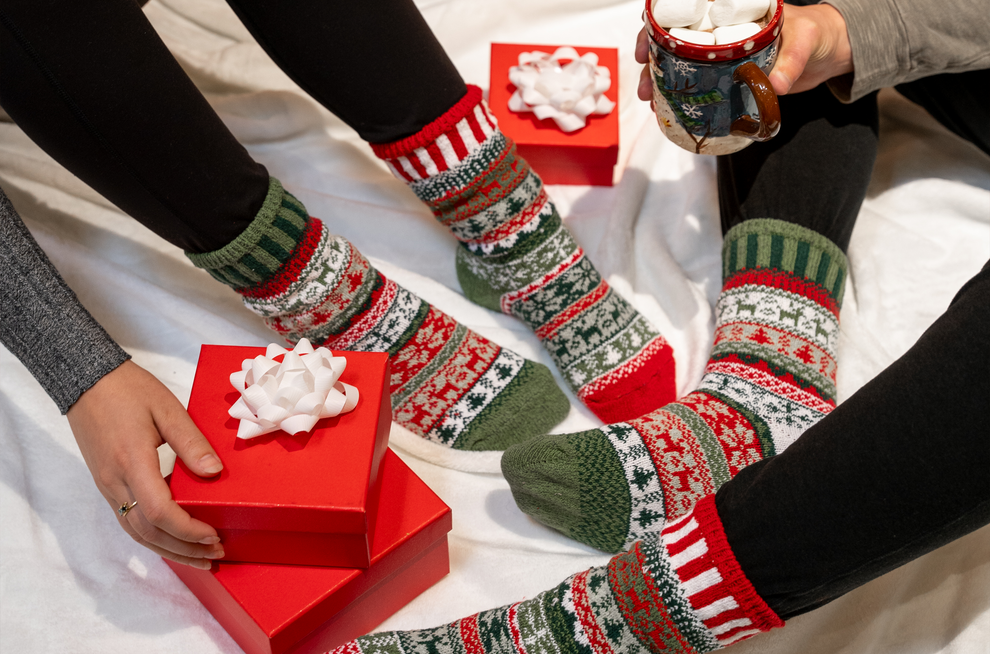 Mismatched Crew Socks-Yuletide
