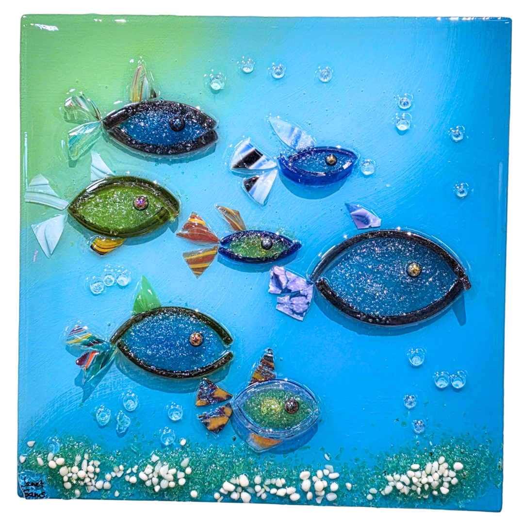 Shattered Glass Fish-10"x10"