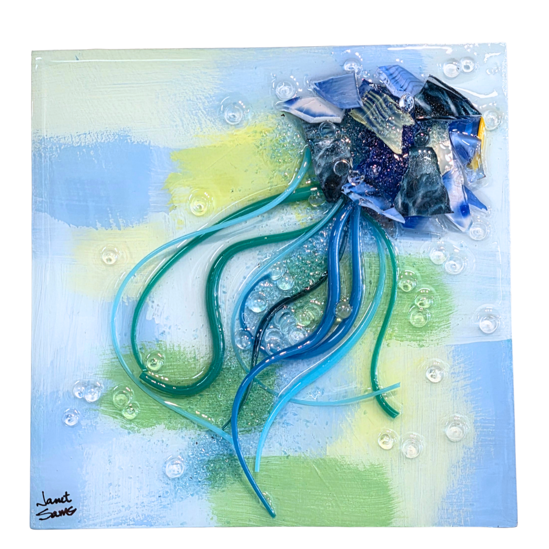 Jellyfish Glass Wall Art-8"