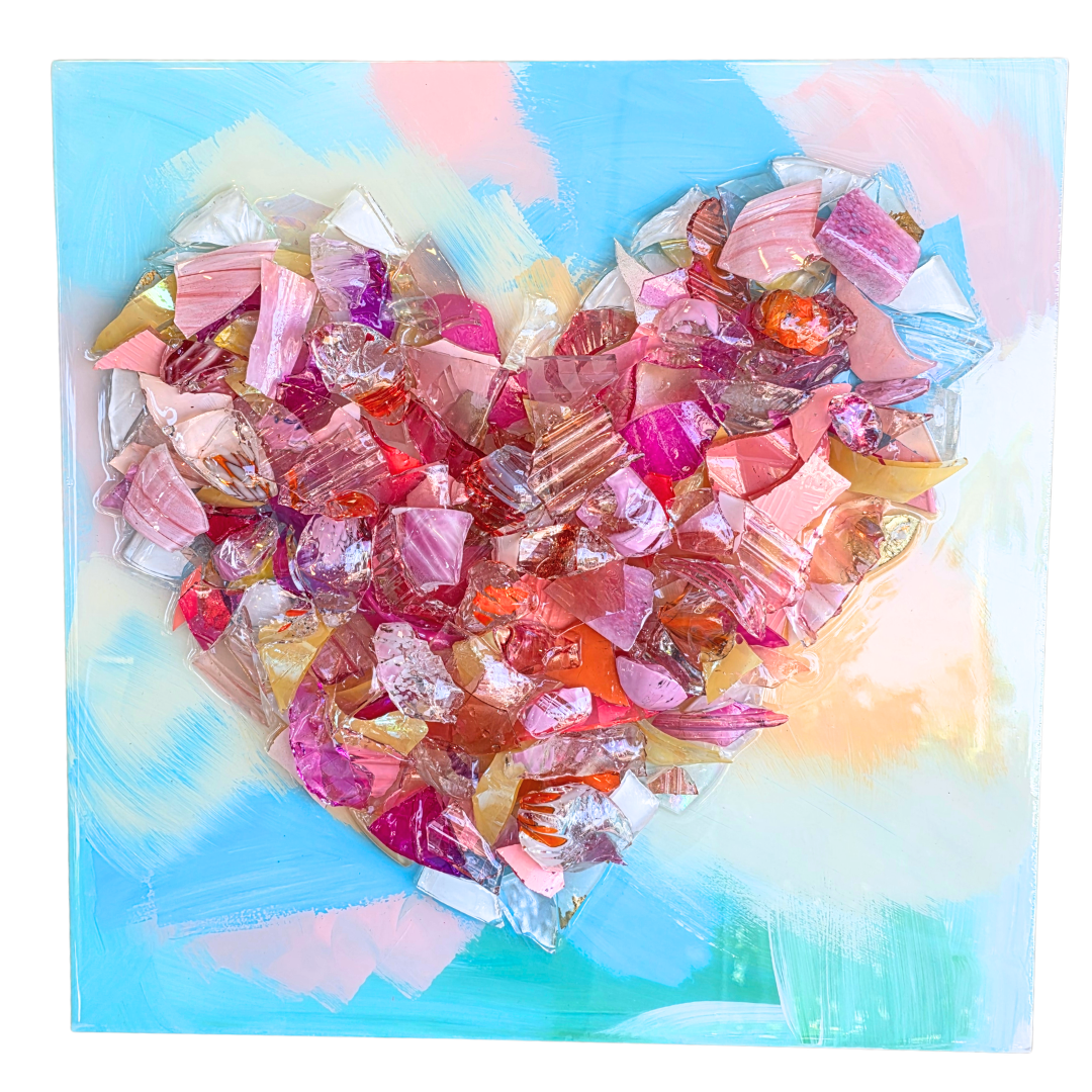 Shattered Glass Art-Heart