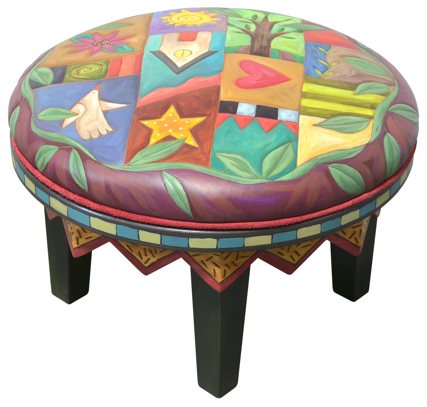 Round Ottoman-Quilted Icons