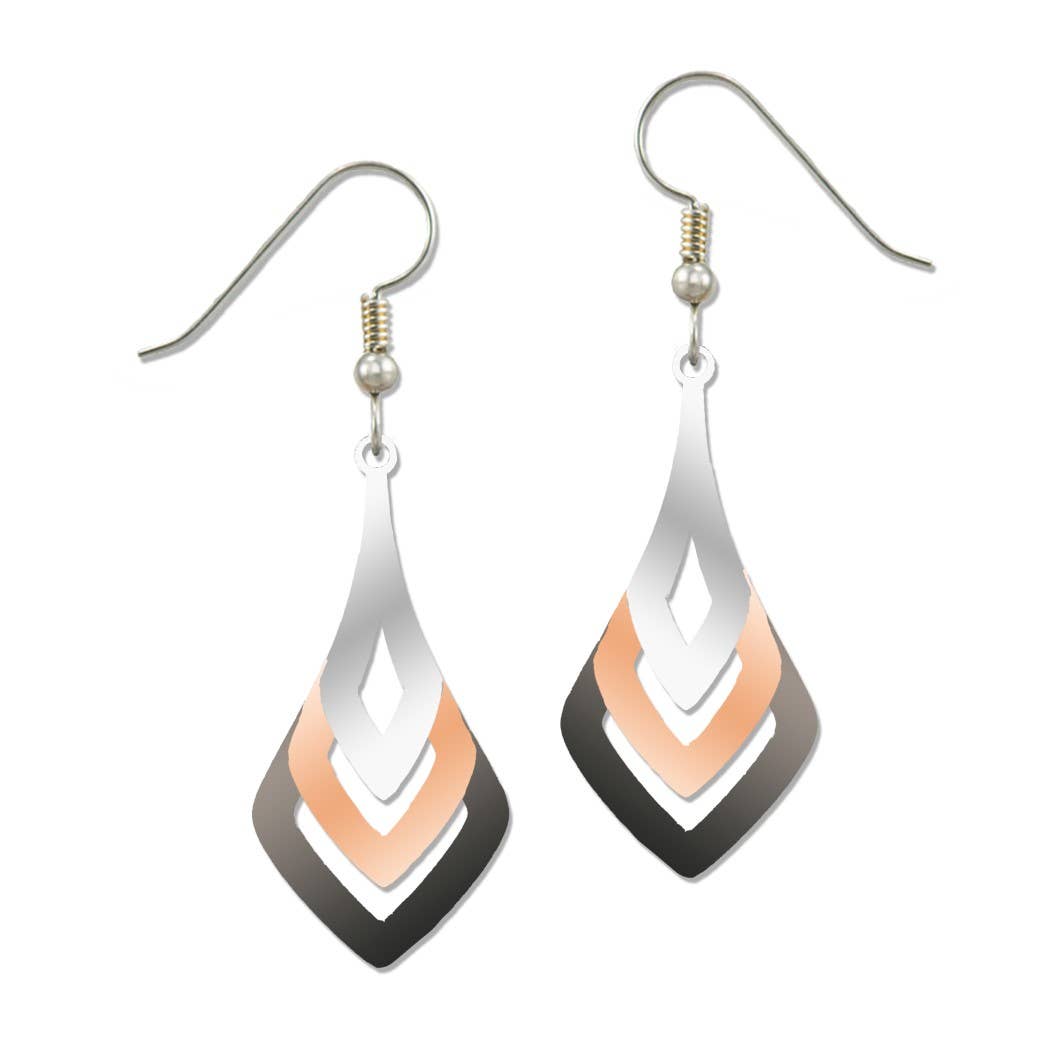 Tri-color Drop Earrings