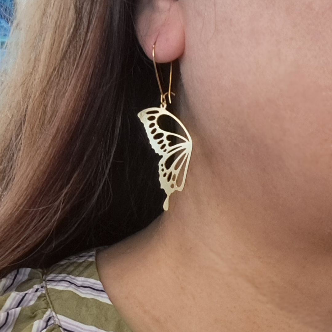 Butterfly Wings Earrings-Gold