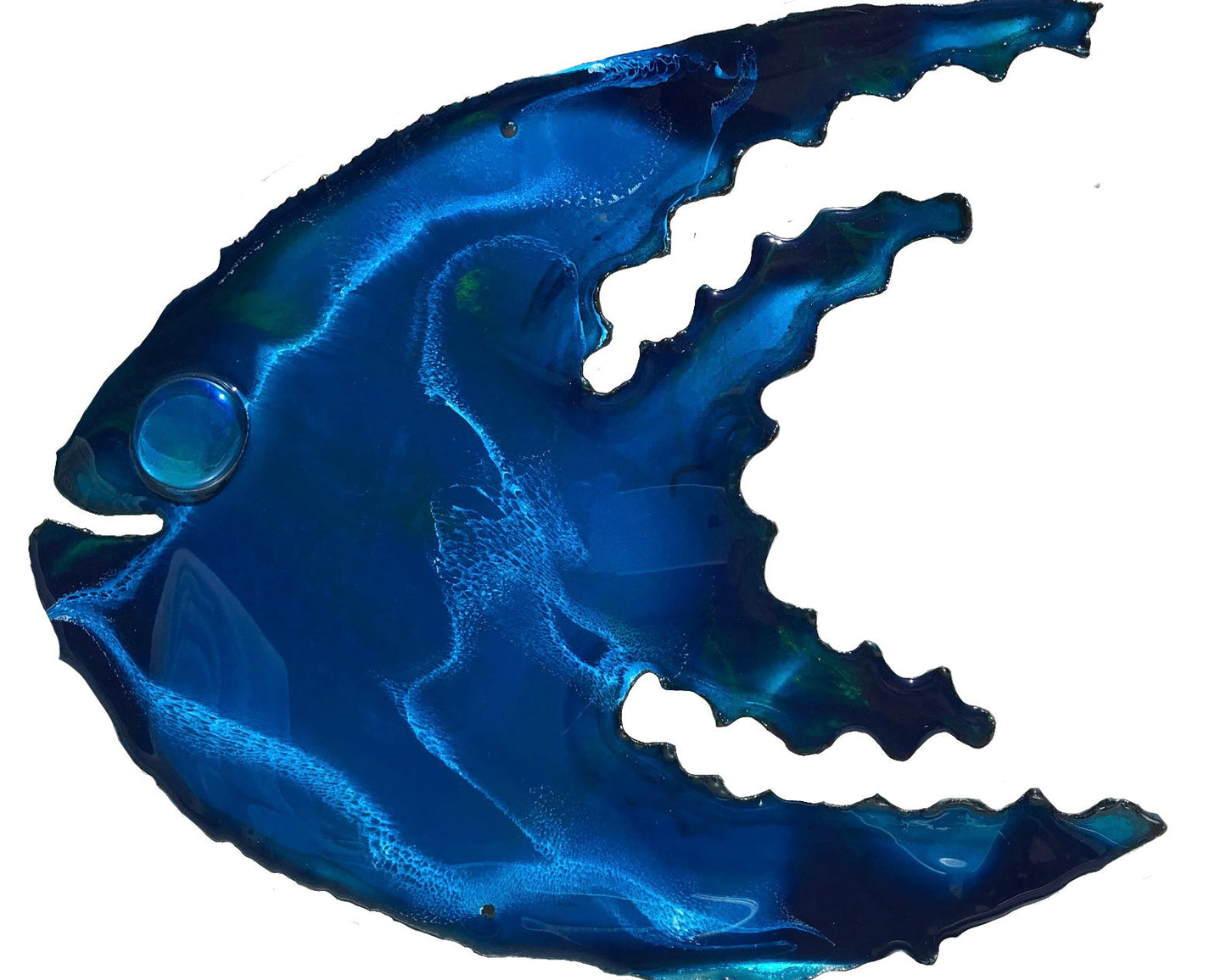 Angelfish | Recycled Tin Roof Wall Art | Blue | 10th Ave S