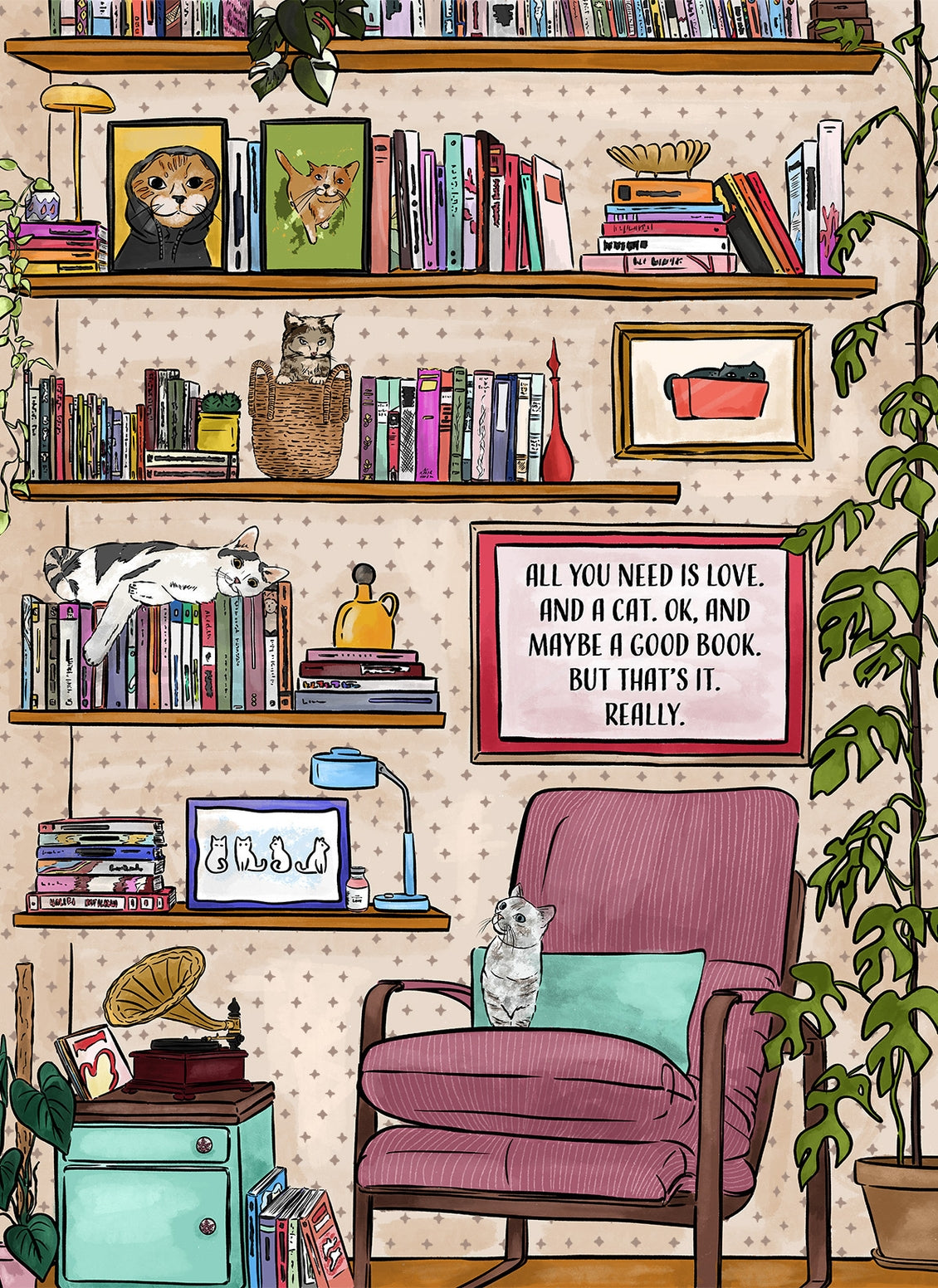 Puzzle-Love, A Cat & A Book