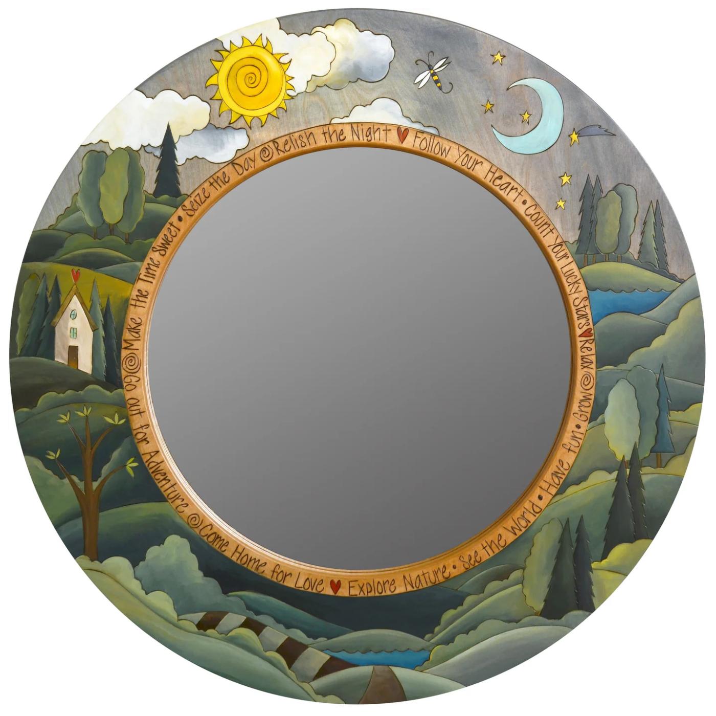 Large Circle Mirror-Seize the Day