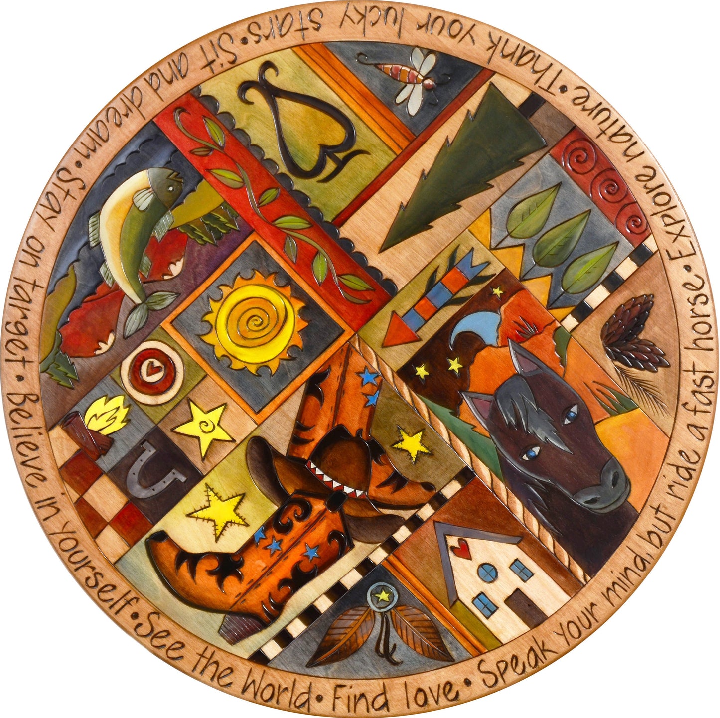 Lazy Susan 24"-Western Patchwork