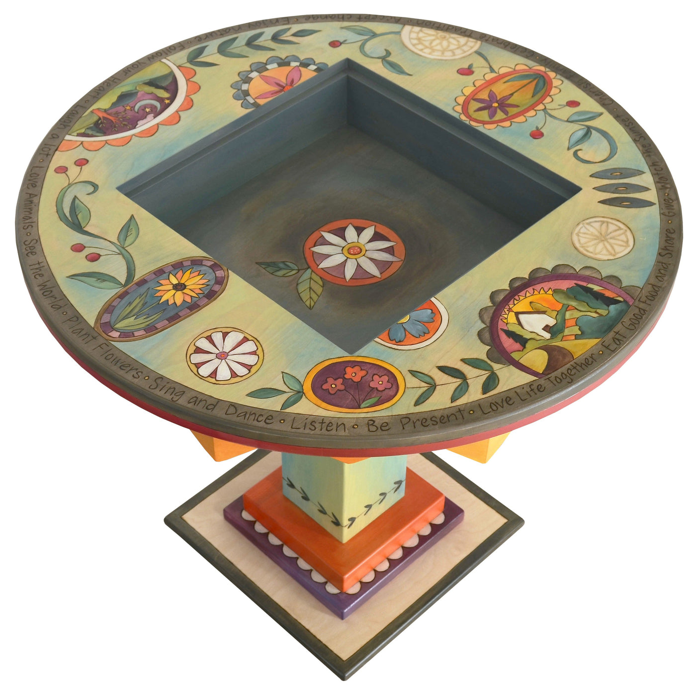 Flip-top Game Table-Contemporary Floral