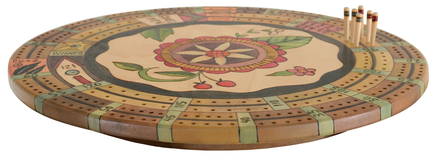 Cribbage Lazy Susan 20"-Neutral Floral