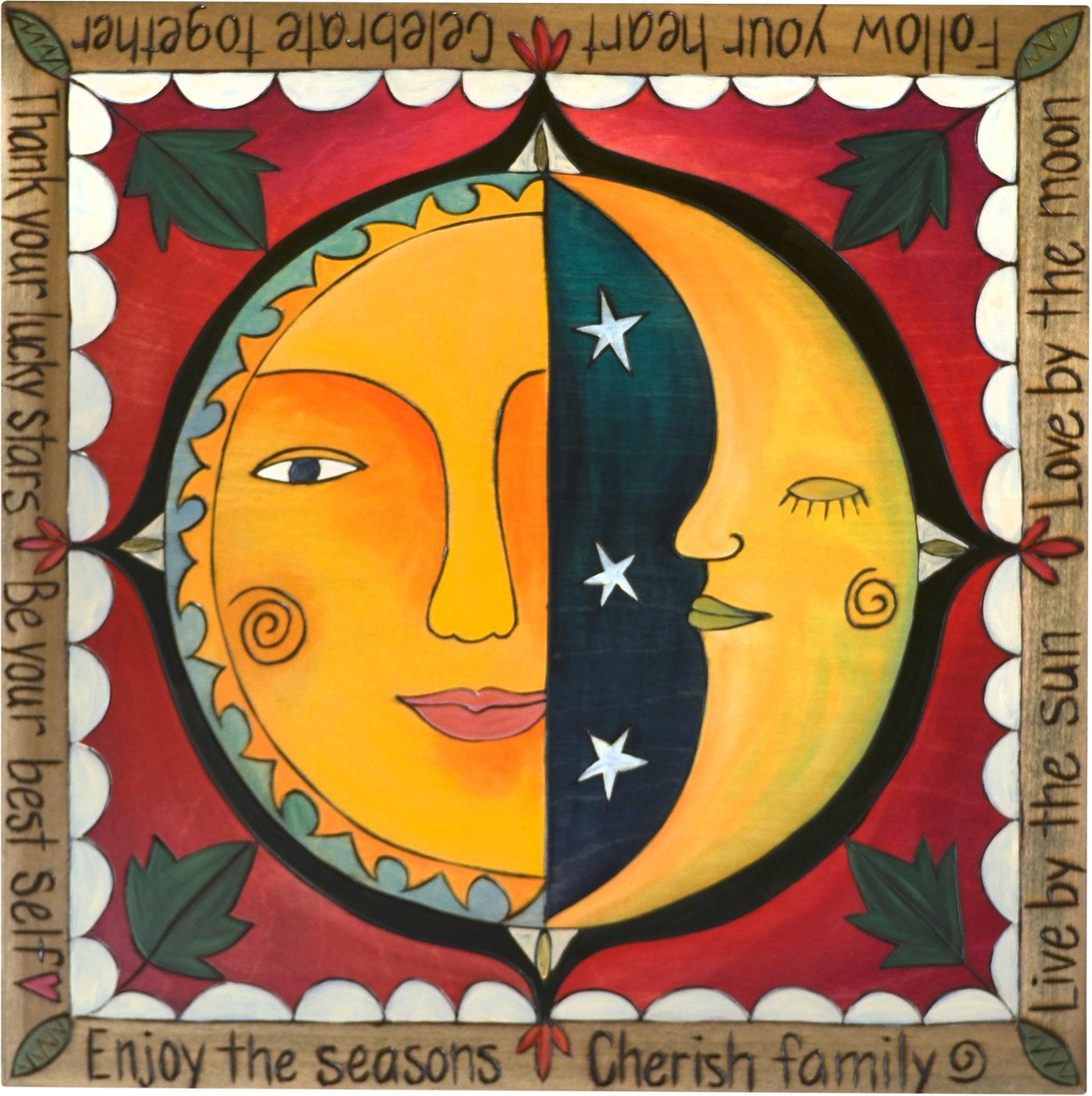 Square End Table-Sun & Moon