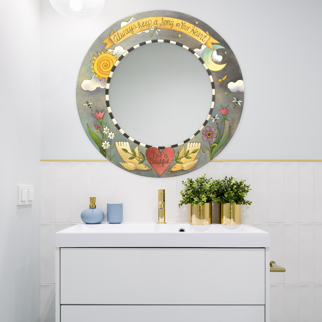 Large Circle Mirror-Always Keep a Song