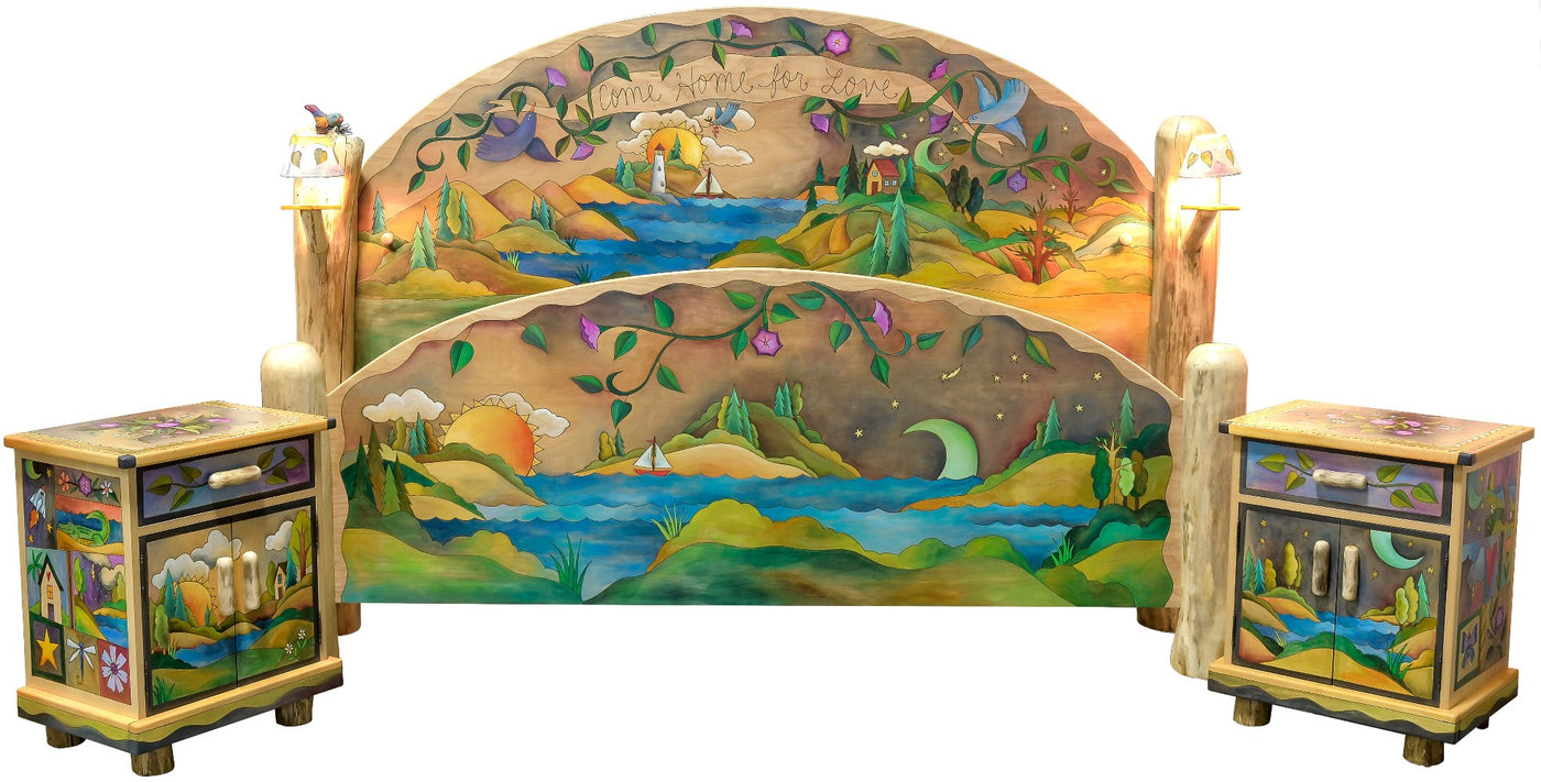 Nightstand Cabinet-Coastal Landscape