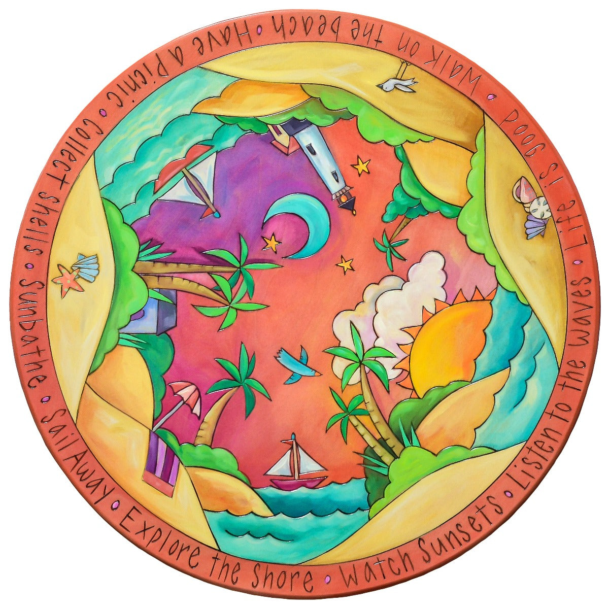 Lazy Susan 20"-Coastal Landscape