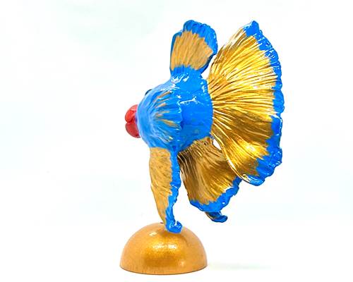 Betta Fish Sculpture, Md-Blue & Gold