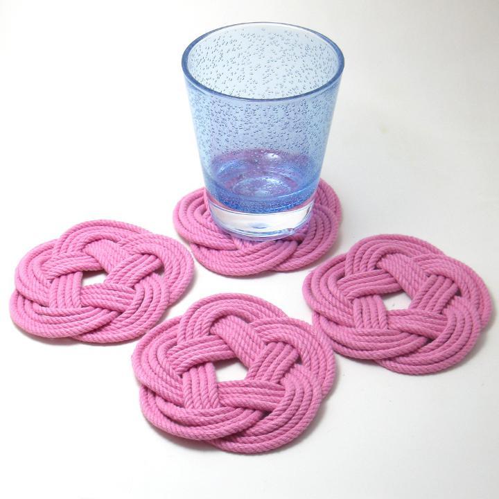 Sailors Knot Coasters-Pink