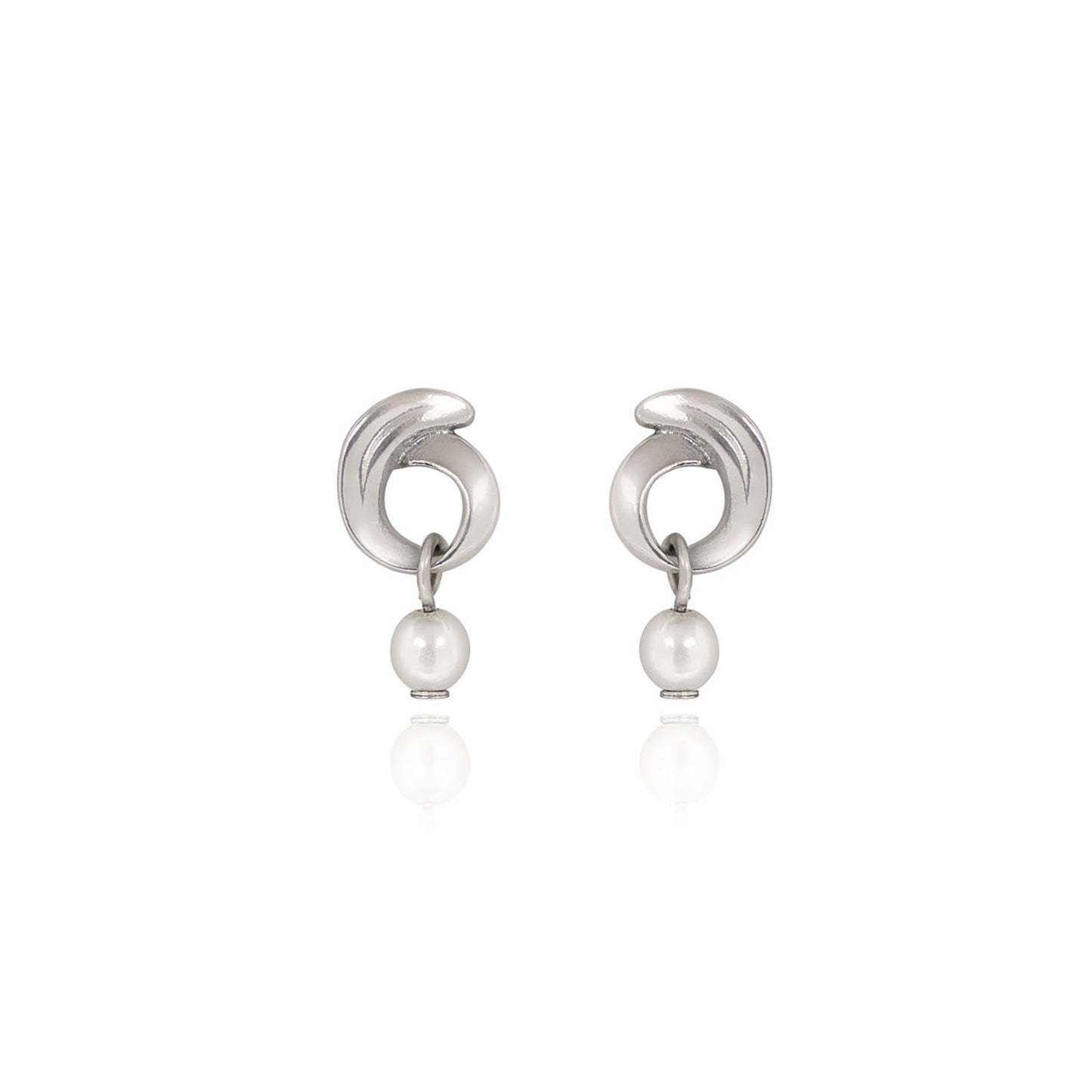 Curl Earrings with Pearl Drop