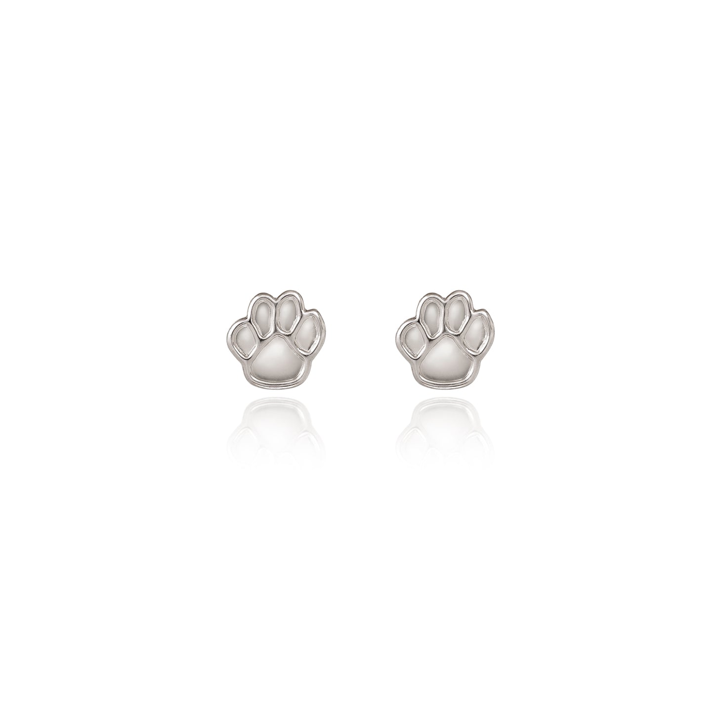 Paw Print Earrings-Silver