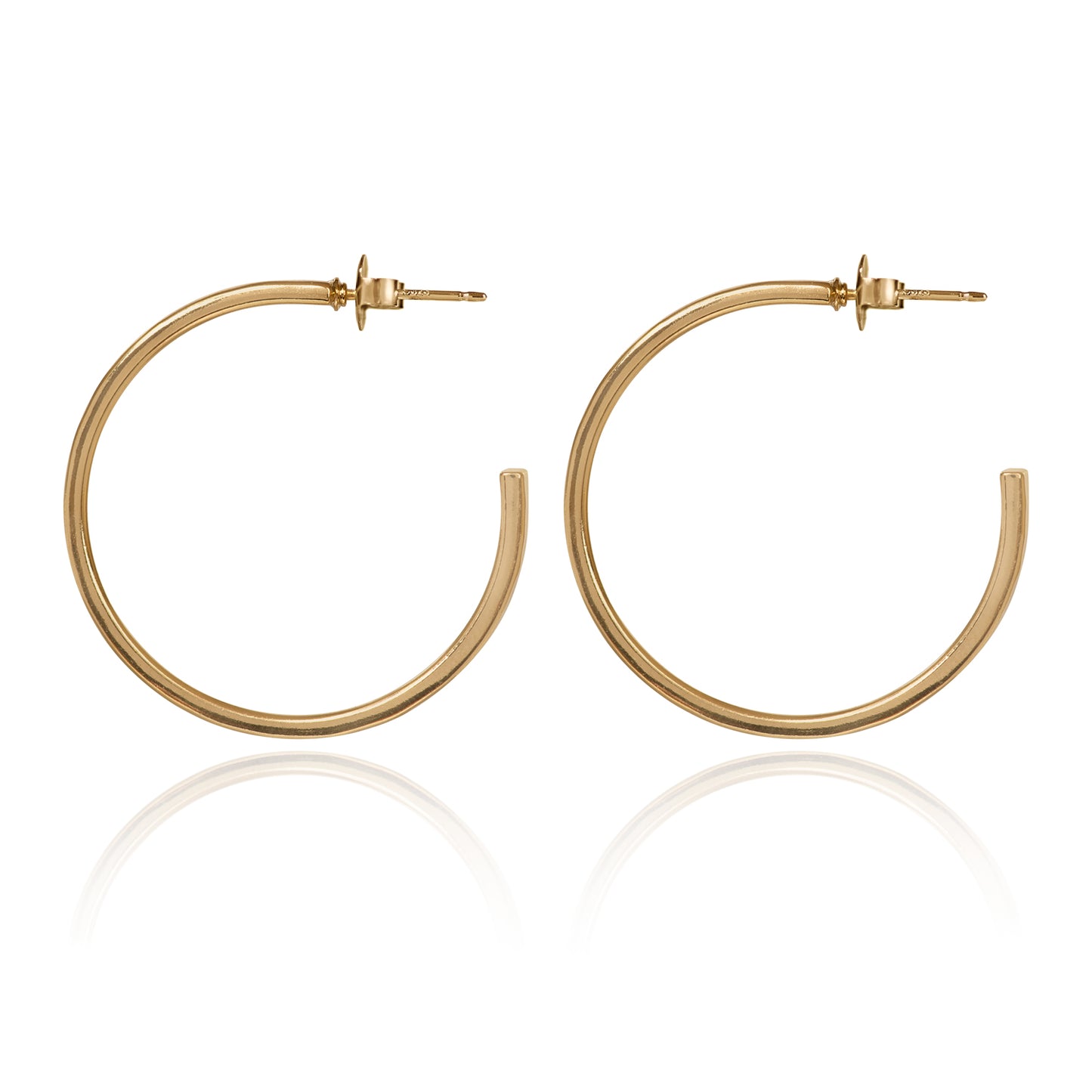 Hammered Hoop Earrings-Gold