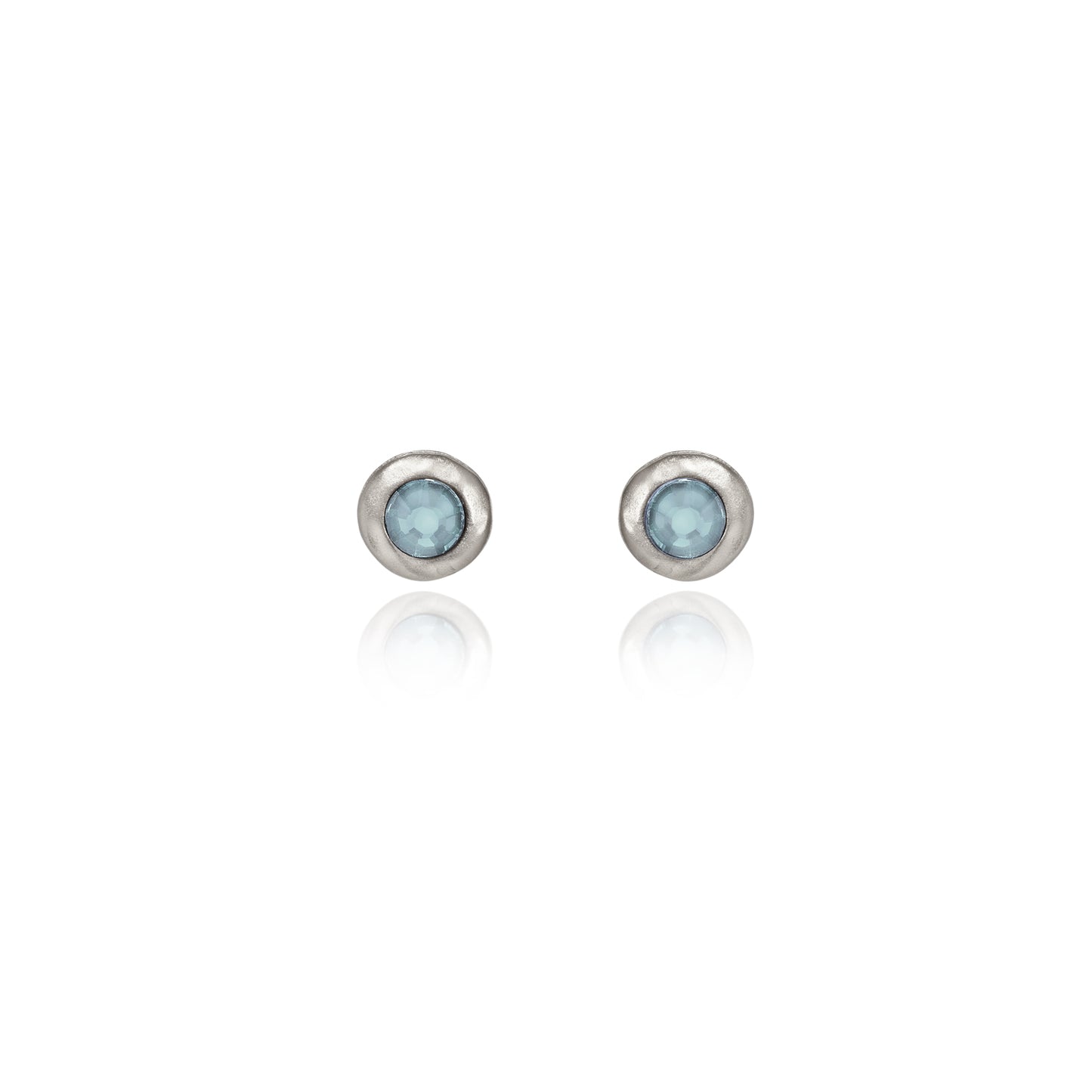 Organic Frame Stone Earrings-Blue