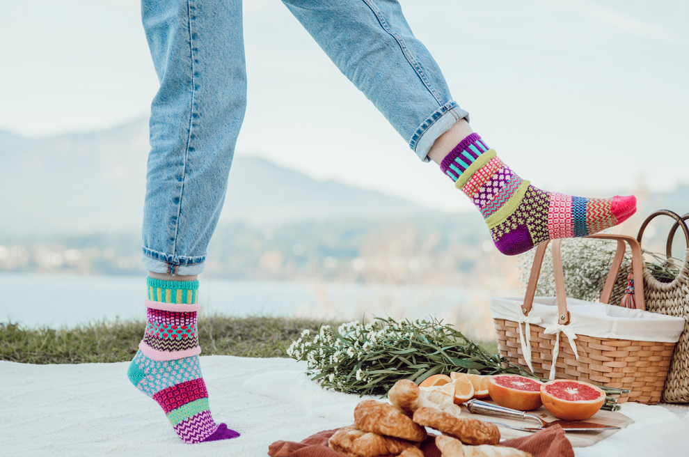 Mismatched Crew Socks-Dahlia