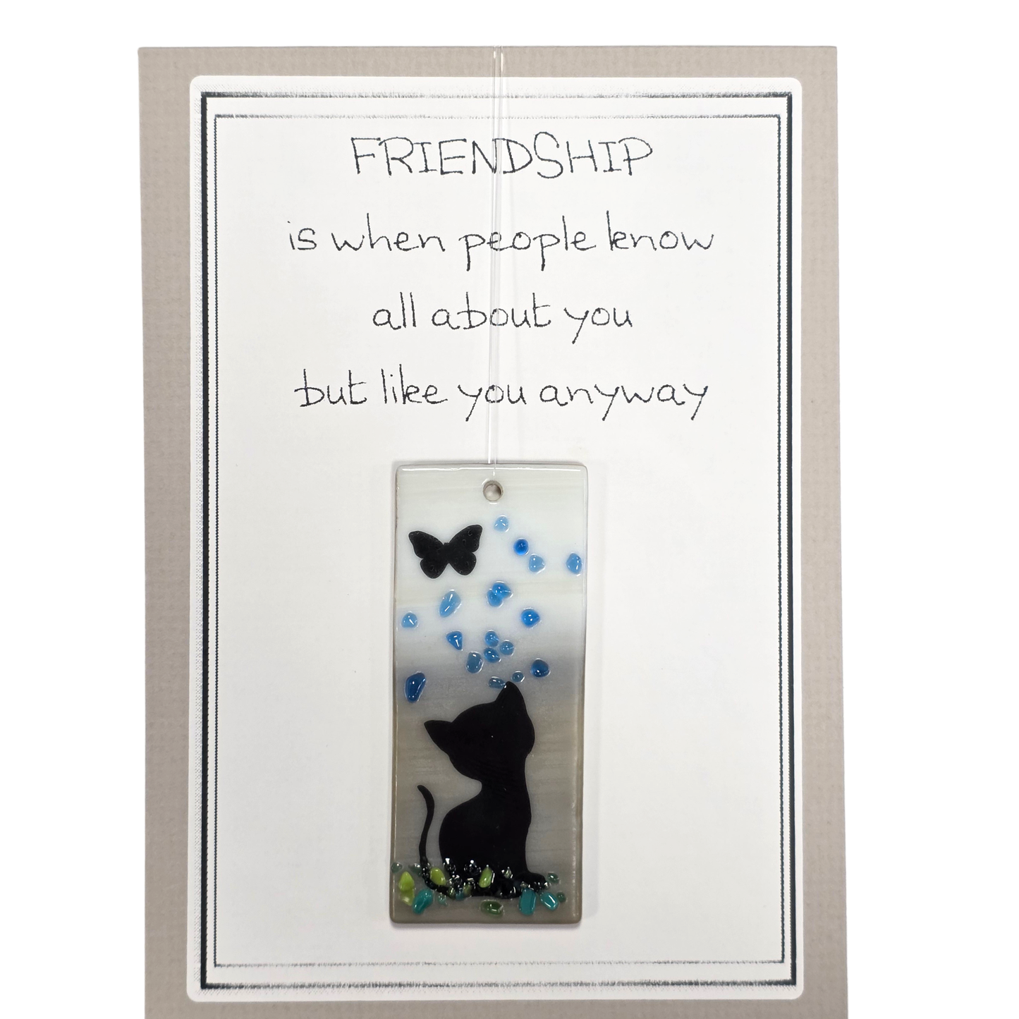 Suncatcher Card-Friendship/Cat