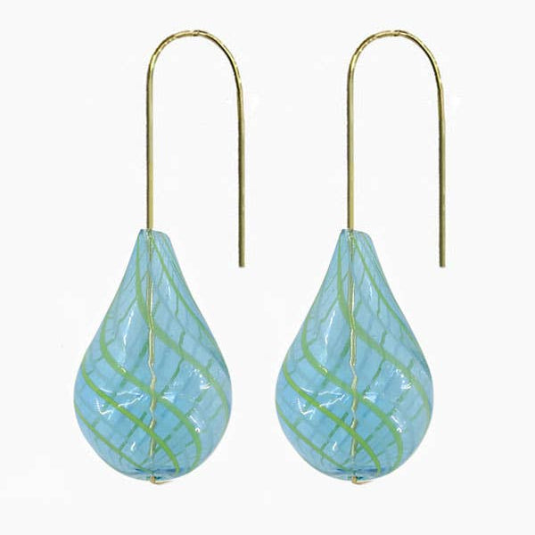 Air Bubbles Earrings-Blue Stripe