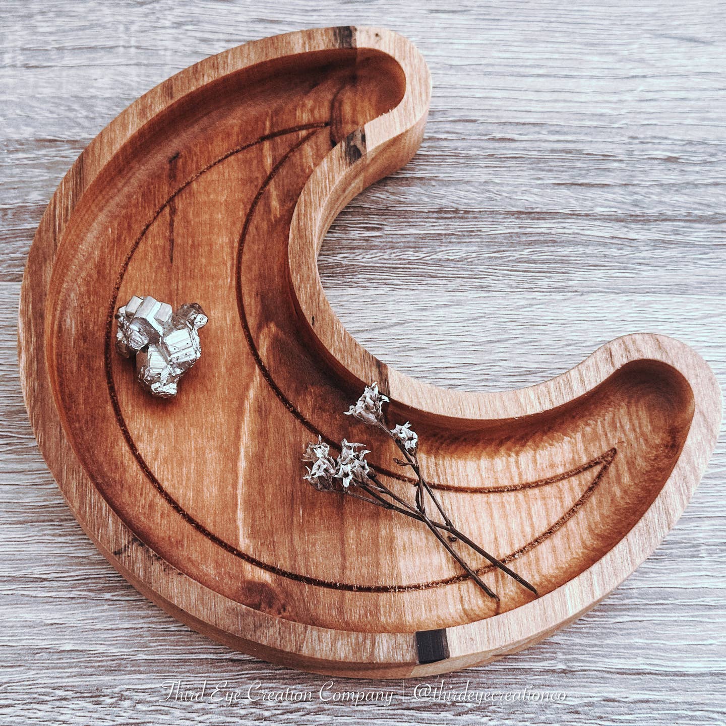 Crescent Moon Wood Tray