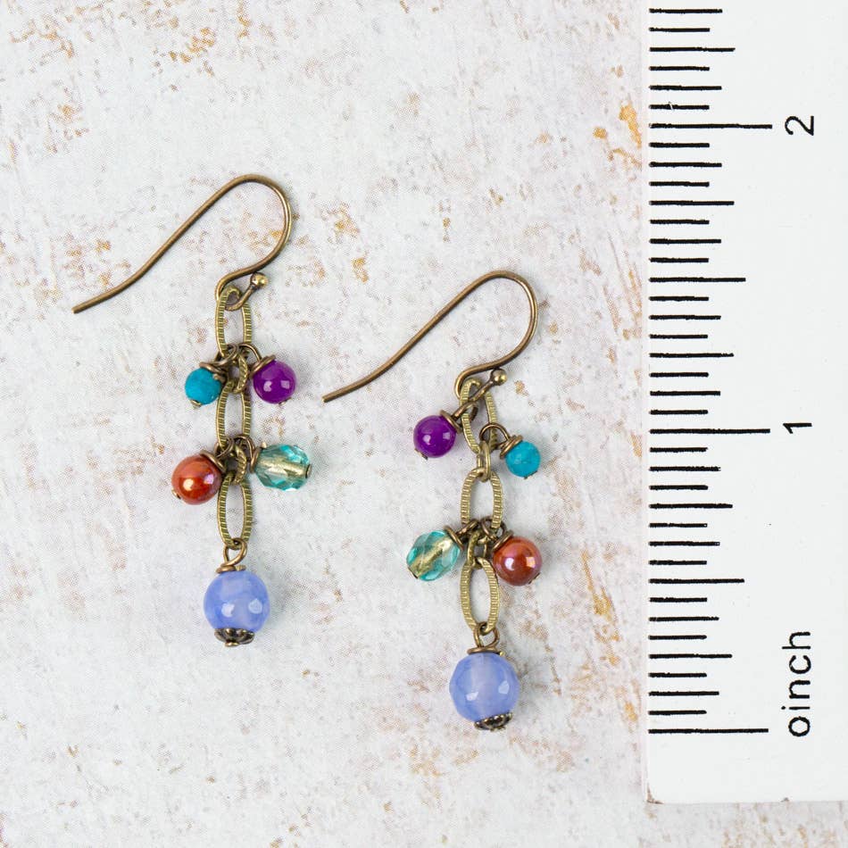 Mardi Gras Dangle Earrings