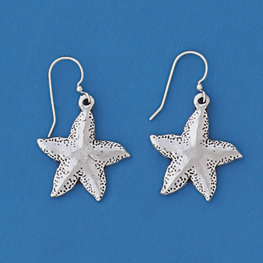 Pewter Starfish Earrings