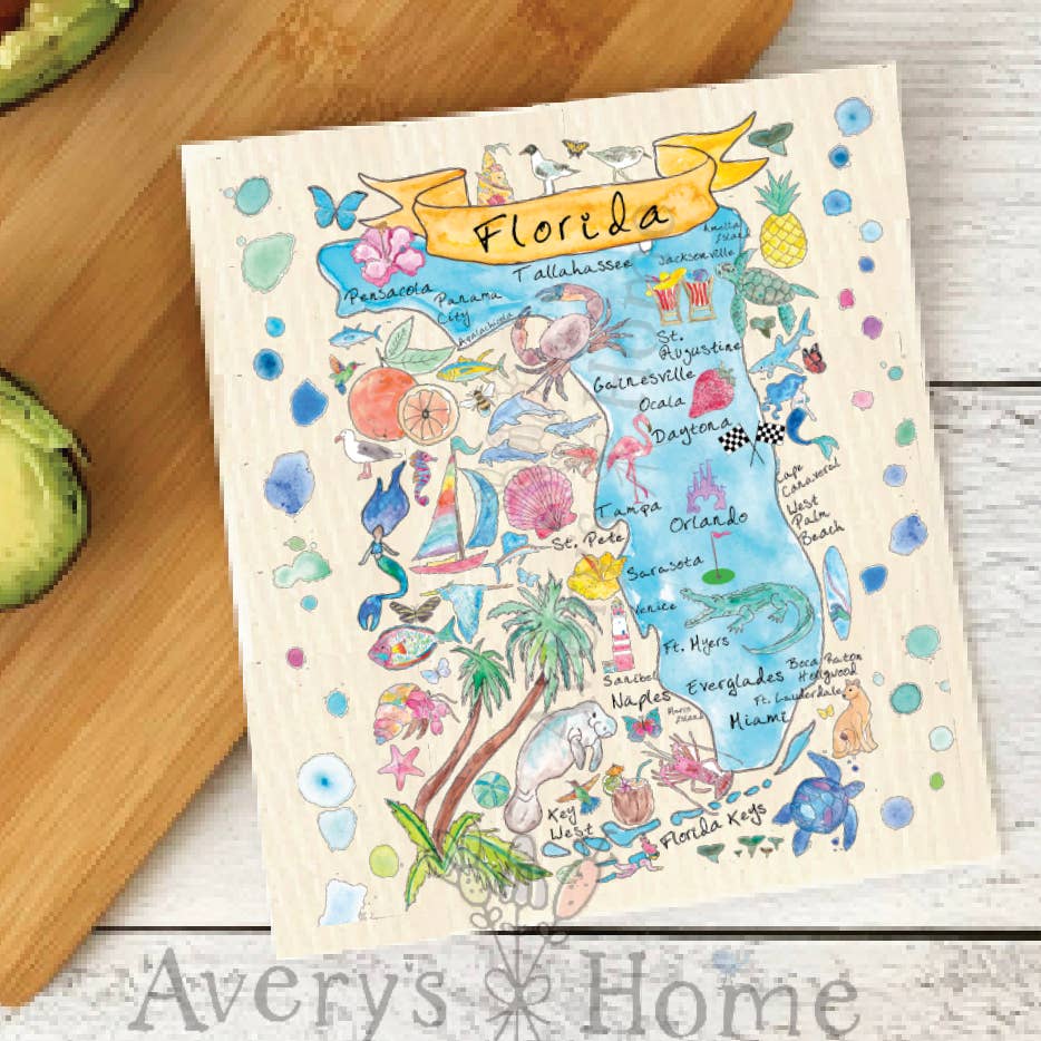 Swedish Dishcloth-Florida Map