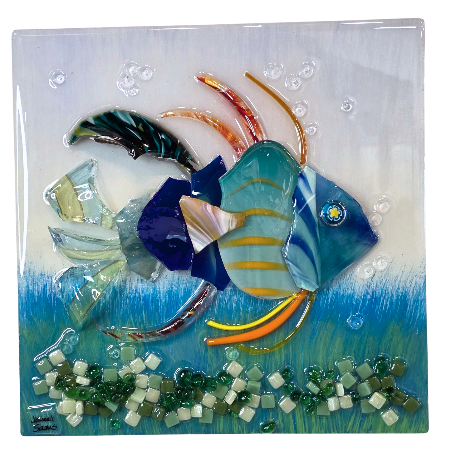 Shattered Glass Fish-10"x10"