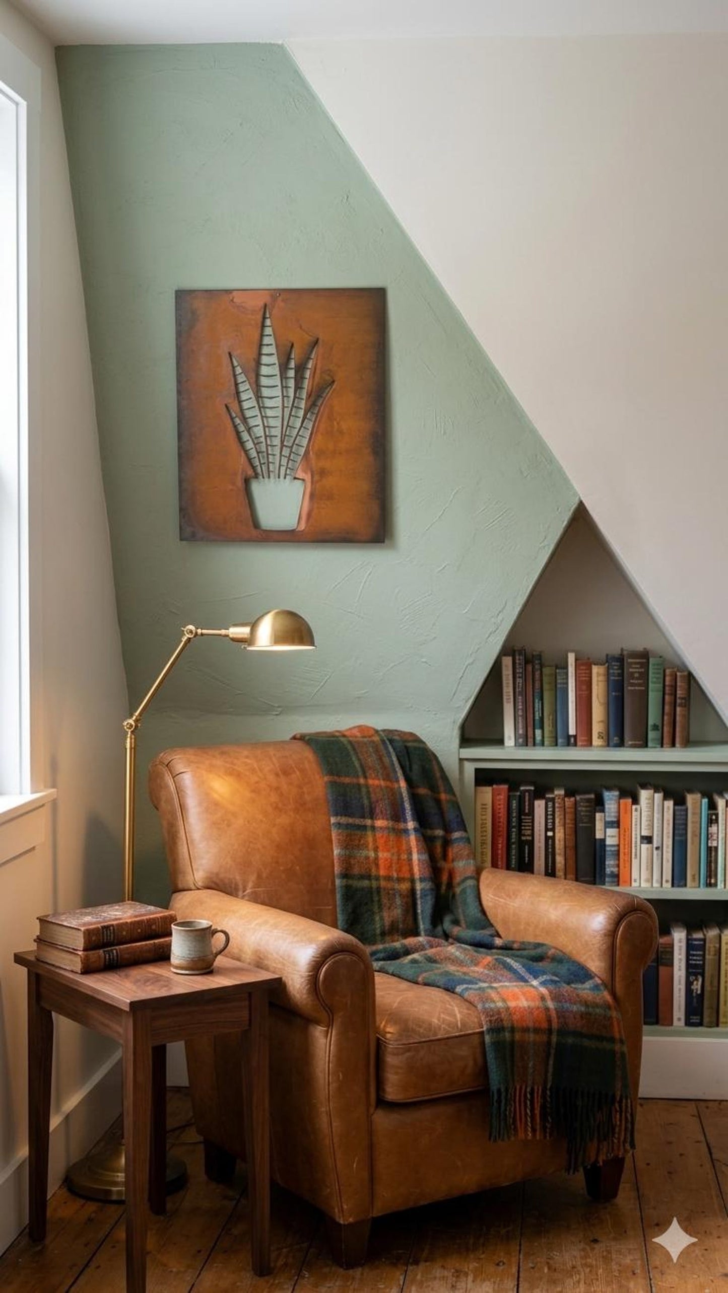 Modern Houseplant Metal Wall Art