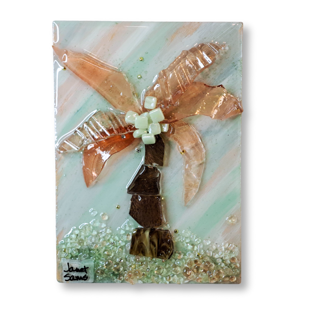 Shattered Glass Wall Art-Mini Palm Tree