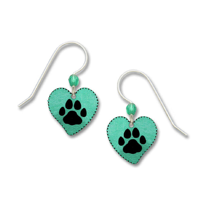 Paw Print Heart Earrings
