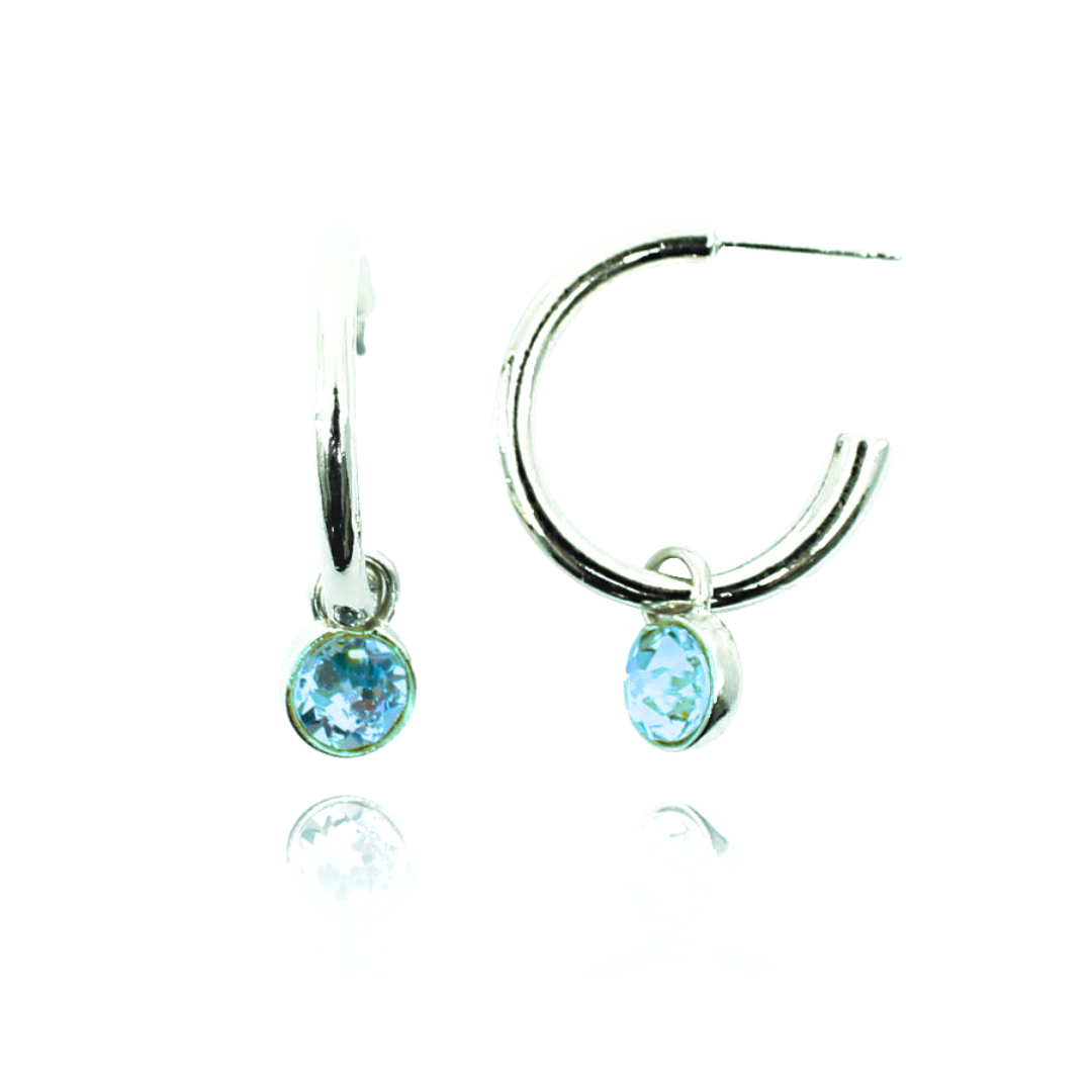 Hoop & Charm Earrings-Silver