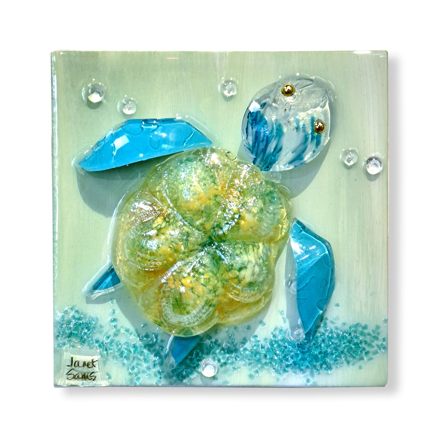 Mini Glass Collage-Turtle