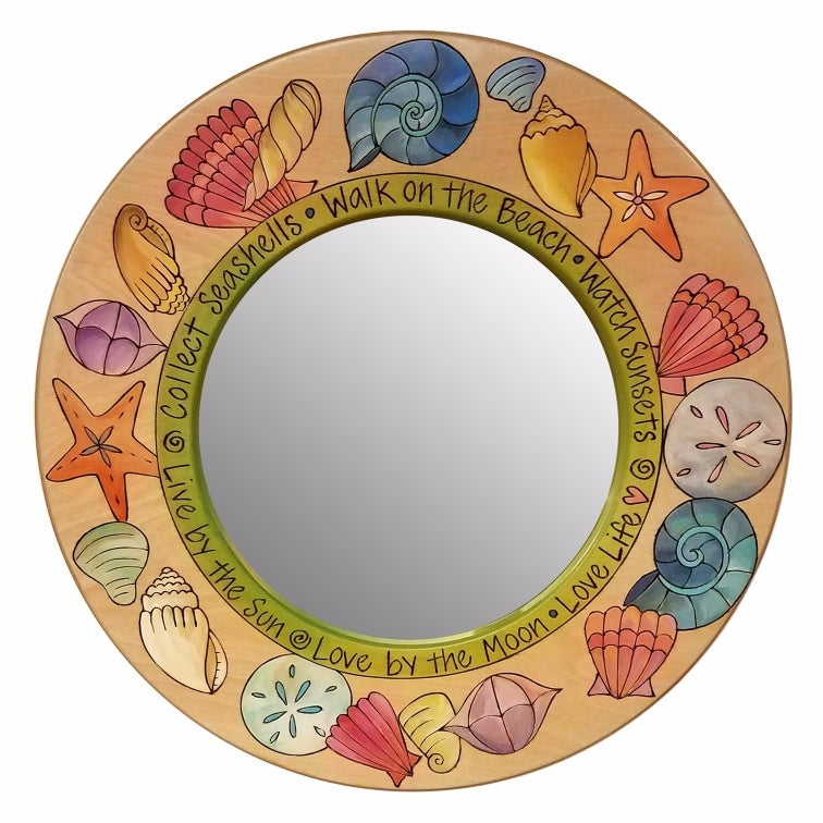 Sticks Mirror-21" Round-Shells | Sticks | Random Acts of Art | Naples Florida