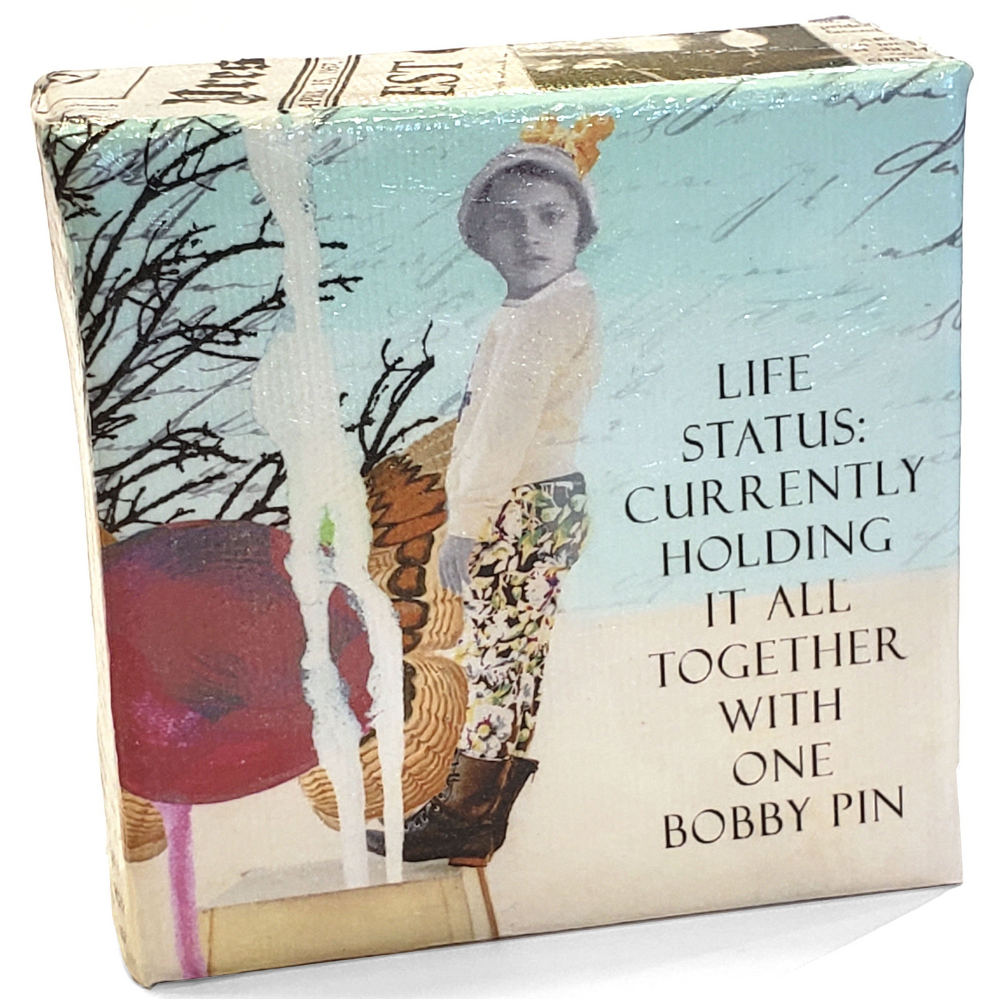 erin smith art life status bobby pin mini canvas