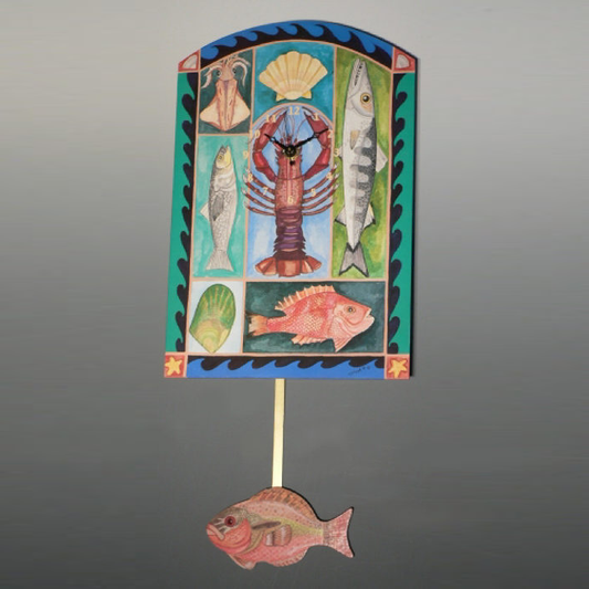Sea Life Clock with Fish Pendulum