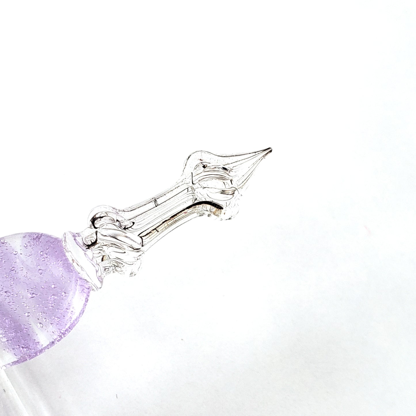 Glass Pen with Rest-Lavender