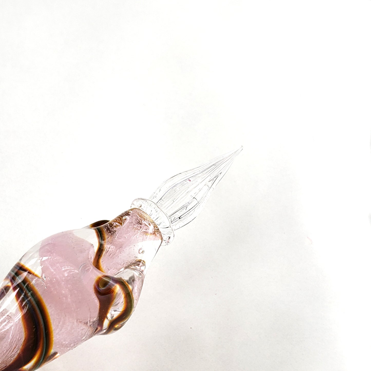 Glass Pen with Rest-Pale Pink