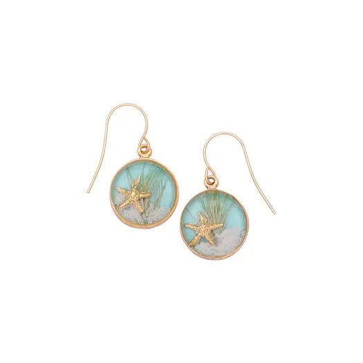 Sand Dune Earrings-Gold, Round