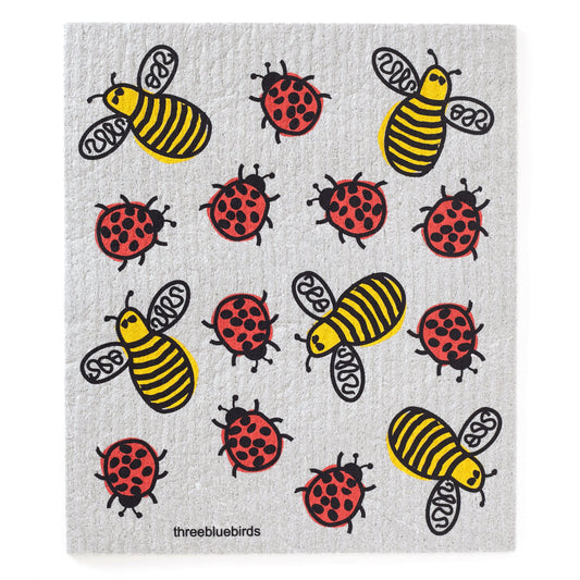 Swedish Dishcloth-Bees & Ladybugs